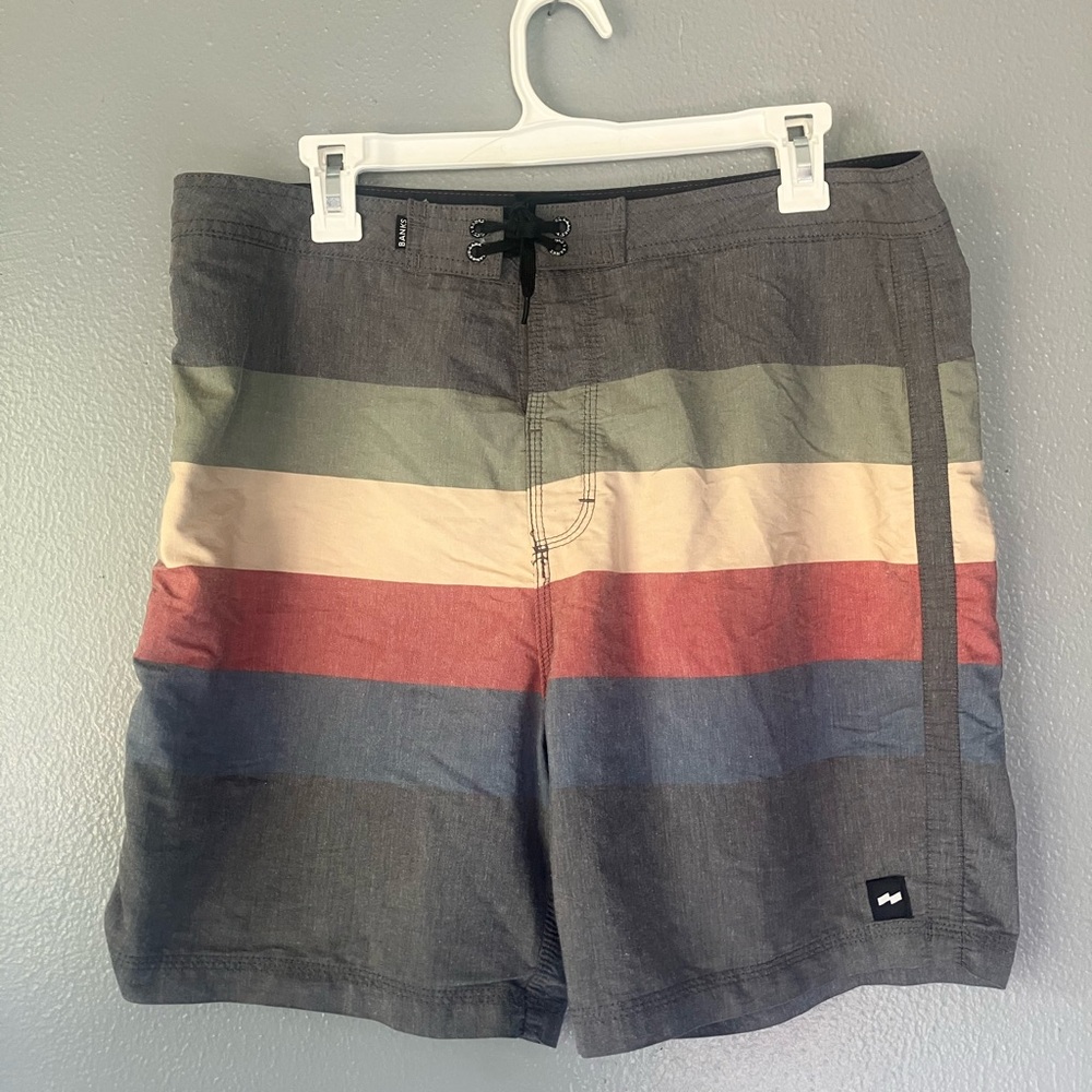 Men's Multicolor Striped Swim Shorts